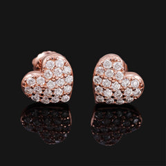 GL 10mm Heart Shaped 925 Silver Moissanite Earrings