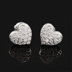 GL 10mm Heart Shaped 925 Silver Moissanite Earrings