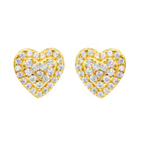 【US 3 Days Delivery】GL 10MM Micro Paved Moissanite lced Out Heart Stud Earings