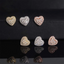 【US 3 Days Delivery】GL 10MM S925 Silver Micro Paved Moissanite lced Out Heart Stud Earrings
