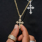 GL Iced Out Cross Princess Cut Moissanite Pendant