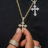 GL Iced Out Cross Princess Cut Moissanite Pendant