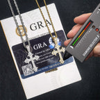 【US 3 Days Delivery】GL Princess Cut Iced Out VVS Moissanite Cross Pendant