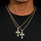 GL Iced Out Cross Princess Cut Moissanite Pendant