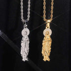 925 Silver Virgin Mary VVS Moissanite Pendant