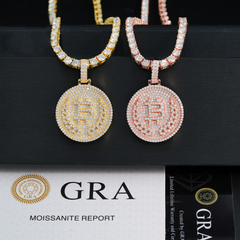 GL Bitcion logo Iced Out Rich Hip Hop Pendant
