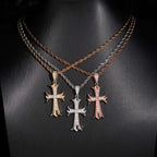 VVS Moissanite Gothic Fleur-de-Lis S925 Silver Cross Pendant