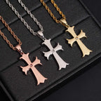 VVS Moissanite Gothic Fleur-de-Lis S925 Silver Cross Pendant