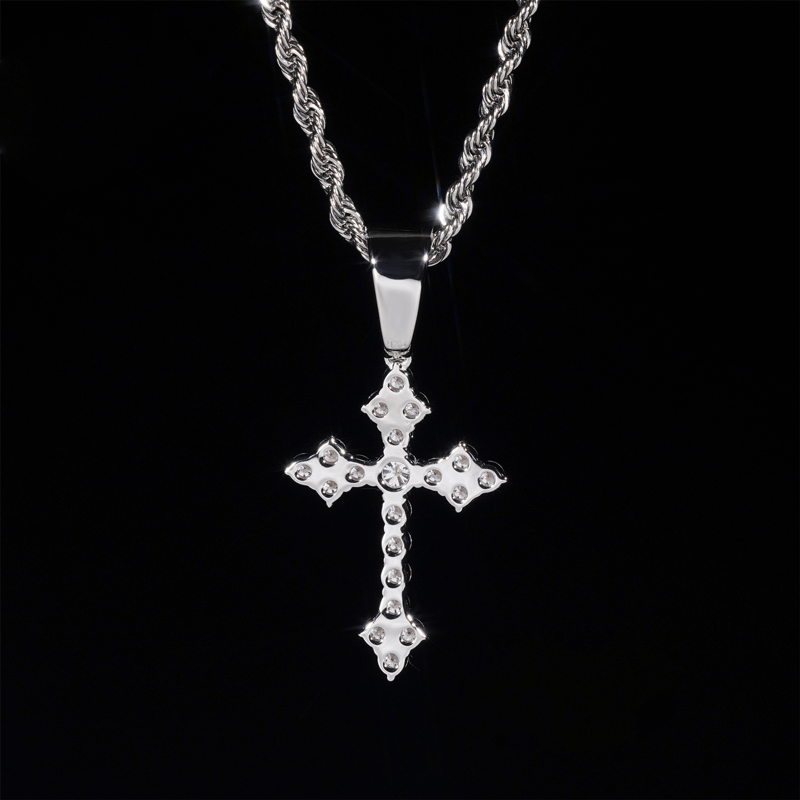 【US 3 Days Delivery】GL Iced Out Hip Hop Jewelry Vvs Moissanite Diamond Cross Pendant