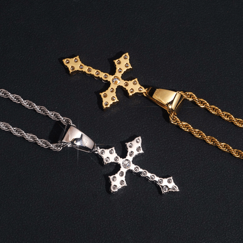 GL Iced Out Hip Hop Jewelry Vvs Moissanite Diamond Cross Pendant