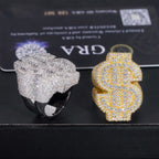 GL Money Sign $ Moissanite Diamond Hip Hop Ring