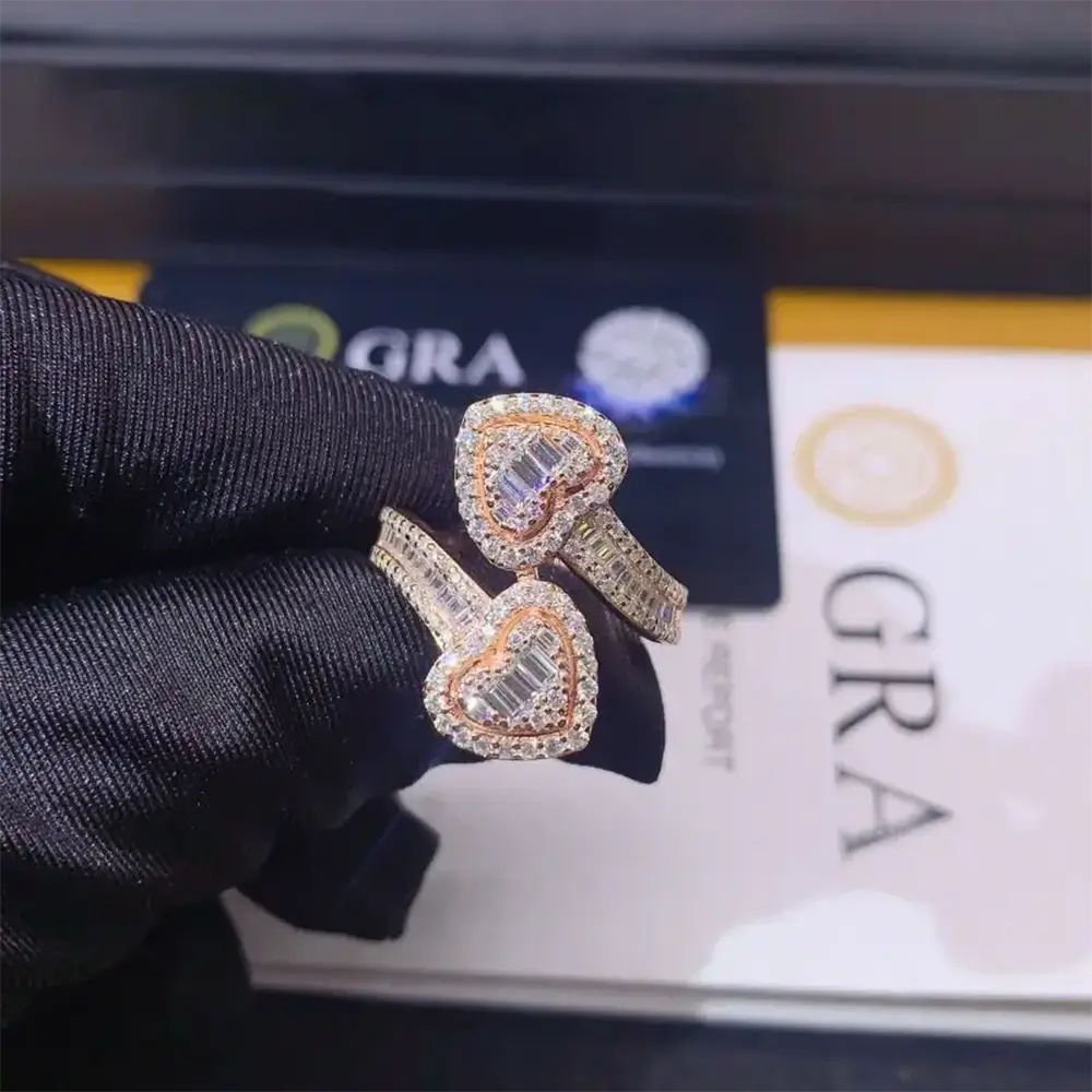 GL Heart 925 Sterling Silver Moissanite Ring