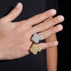 GL Baguette Iced Out VVS Moissanite Cross Ring