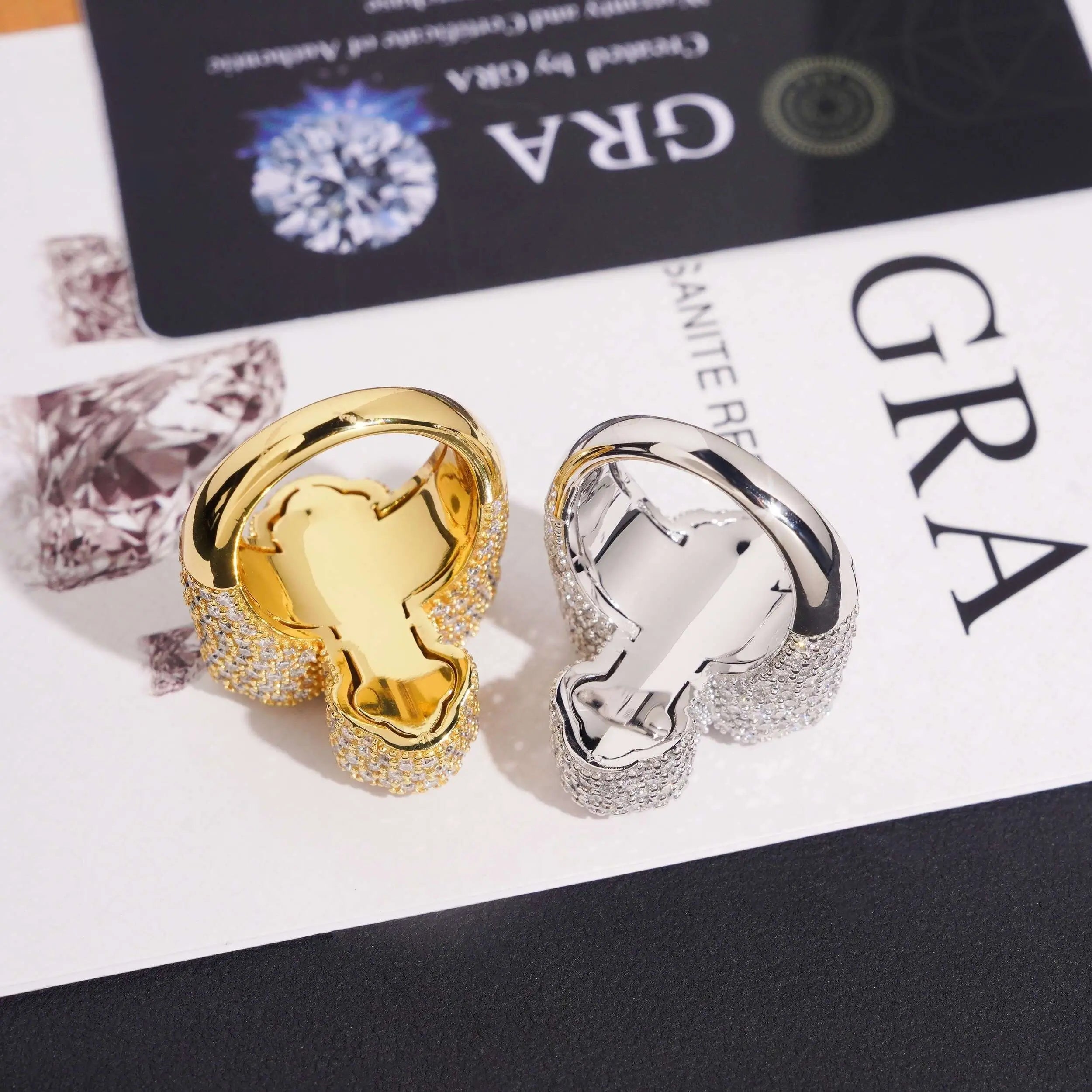 GL Baguette Iced Out VVS Moissanite Cross Ring