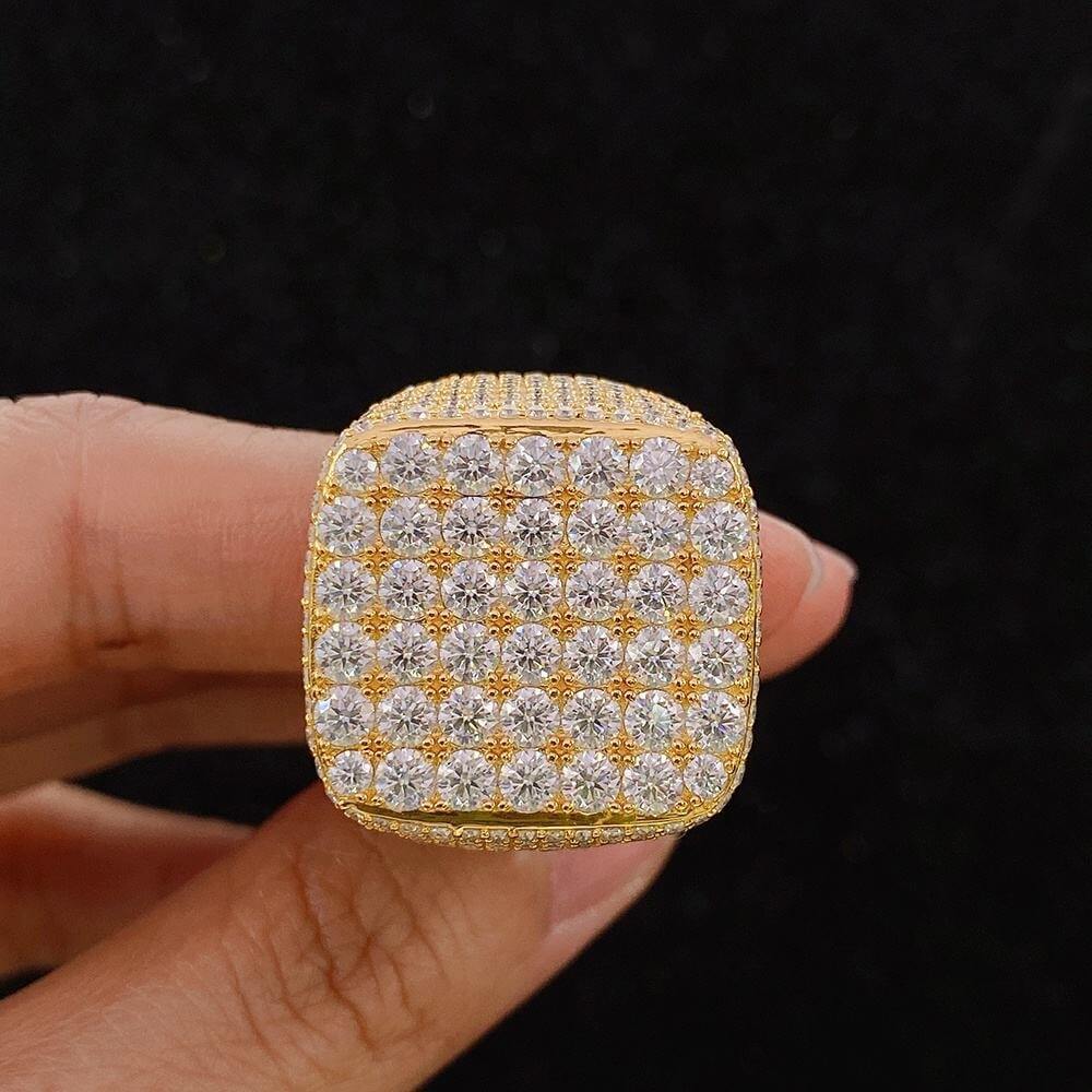 GL Three-dimensional Square Moissanite Hip Hop Ring