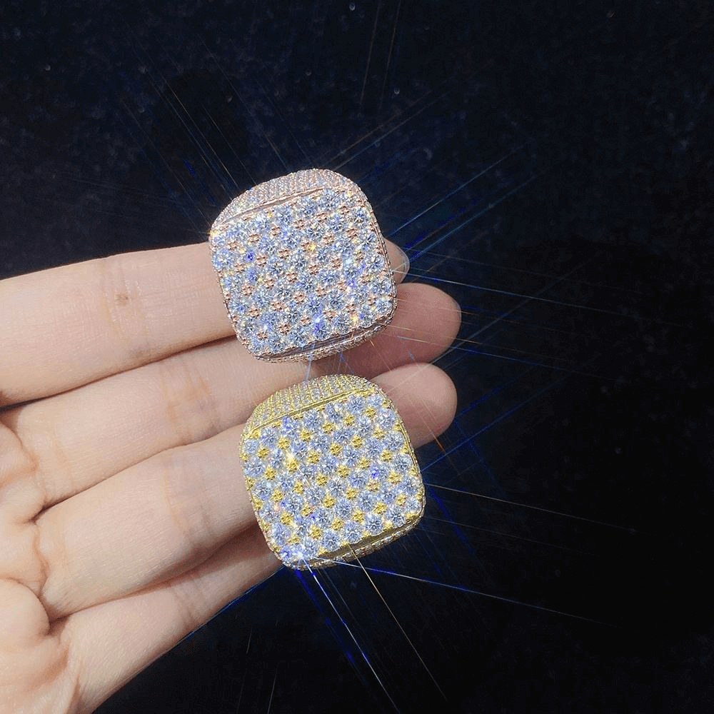 GL Three-dimensional Square Moissanite Hip Hop Ring