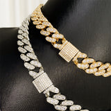 Hip Hop One Row Cuban Link Chain 5A Cubic Zircon Bracelets Pendant Necklace