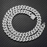 Miami cuban chain Iced out brass 3A+ CZ baguette diamond Cuban link chain mens necklace