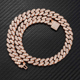 Miami cuban chain Iced out brass 3A+ CZ baguette diamond Cuban link chain mens necklace