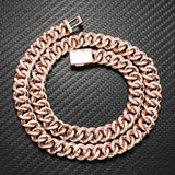 Miami cuban chain fashion hip hop brass 3A+ CZ diamond Cuban link chain necklace for men