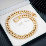 Hip hop Jewelry Cuban link chain Brass 2Rows 5A+ CZ diamond chain mens necklace