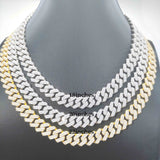 12.6mm hip-hop cuban chains made of Brass and AAAAA Zircon jewelry.