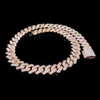 14MM S925 Silver 2 Rows VVS Moissanite EDG Cuban Link Chain