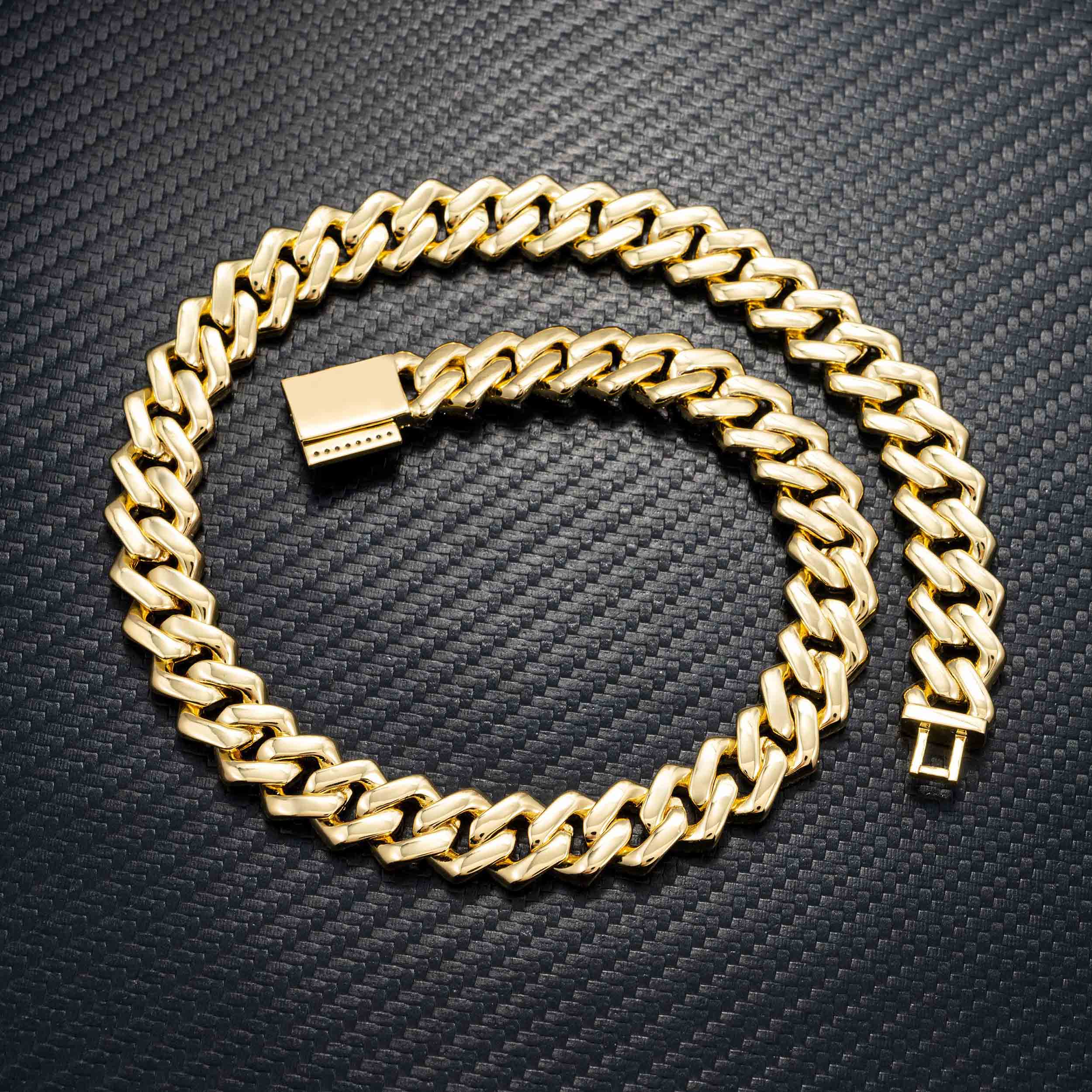 14MM S925 Silver 2 Rows VVS Moissanite EDG Cuban Link Chain