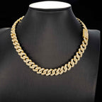 14MM S925 Silver 2 Rows VVS Moissanite EDG Cuban Link Chain
