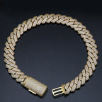 20MM S925 Silver 3 Rows VVS Moissanite Cuban Link Chain Necklace