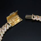 20MM S925 Silver 3 Rows VVS Moissanite Cuban Link Chain Necklace