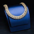 20MM S925 Silver 3 Rows VVS Moissanite Cuban Link Chain Necklace