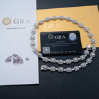 9.5MM S925 Silver Iced Out VVS Moissanite Cuban Link Chain