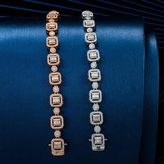 GL 9.5mm 18k Gold Plated Iced Out Moissanite 925 Silver Necklace Link Chain