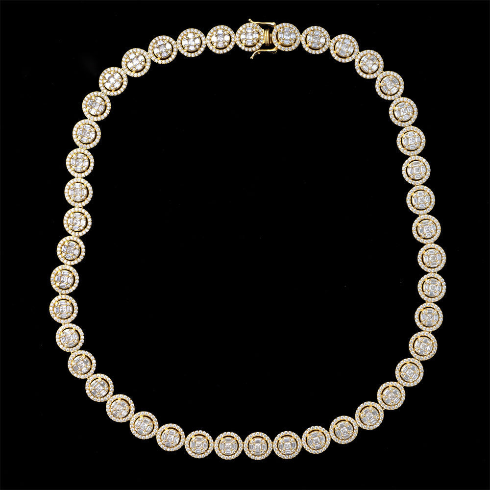 13mm Luxury 925 Silver Iced out VVS Moissanite Cluster Necklace Chain