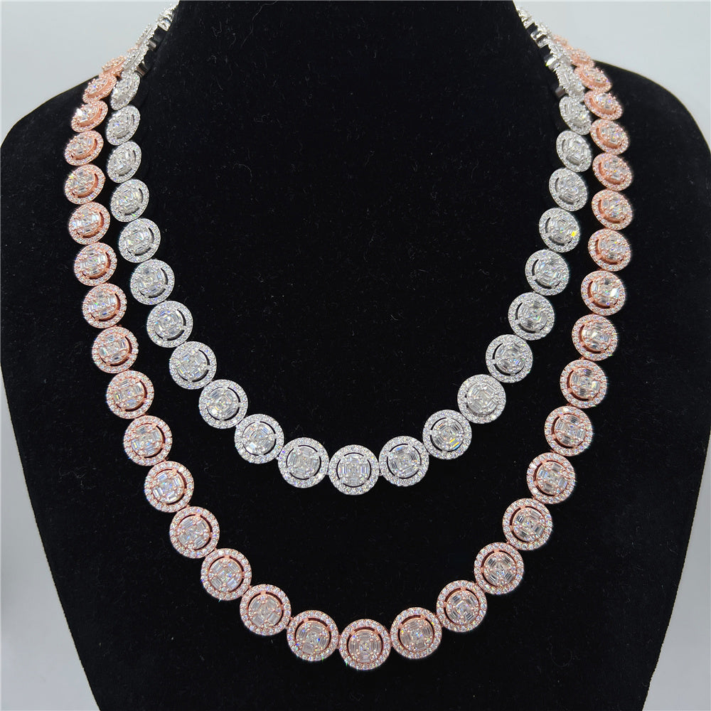 13mm Luxury 925 Silver Iced out VVS Moissanite Cluster Necklace Chain Main image
