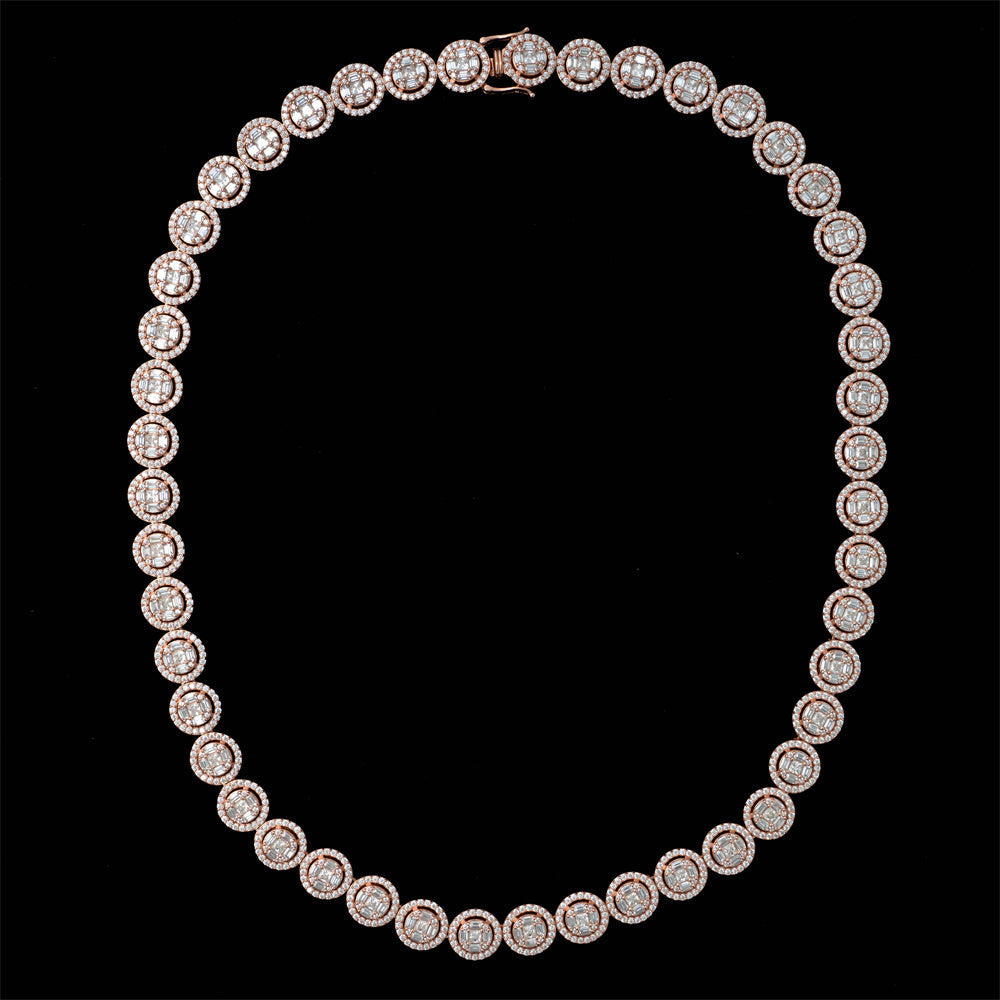 13mm Luxury 925 Silver Iced out VVS Moissanite Cluster Necklace Chain