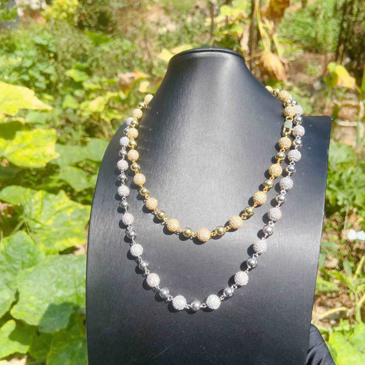 Sterling Silver Fine Jewelry 10mm Hip Hop Necklace VVS Moissanite Diamond Fashion Bead Chain