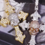 Custom Two-tone Cross & Skull VVS Moissanite Pendant