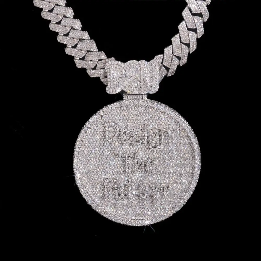 Custom VVS Moissanite special Bail Round Letter Pendant