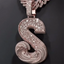 Custom VVS Moissanit 3D Letter "S" Pendant