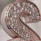 Custom VVS Moissanit 3D Letter "S" Pendant