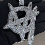 Custom Moissanite Sharp Letter Pendant - Fully Paved