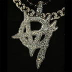 Custom Moissanite Sharp Letter Pendant - Fully Paved