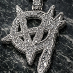 Custom Moissanite Sharp Letter Pendant - Fully Paved
