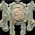 Heavy Custom MOM Pendant - Moissanite Rose and Thorn Cross Link