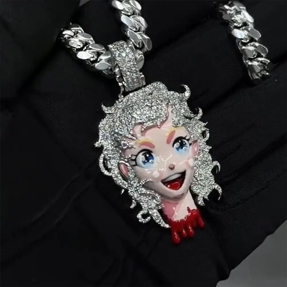Custom Iced Out Anime Pendant - Moissanite Drip Jewelry Secondary image