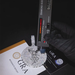 Custom VVS Moissanite Round Angel Pendant