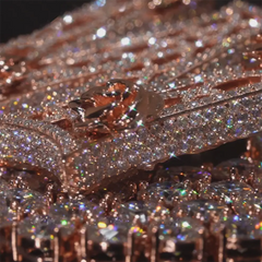 3D Rose Custom Bail Letter W VVS Baguette Moissanite Pendants