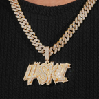 Custom "4SKI" Letter VVS Moissanite Pendant